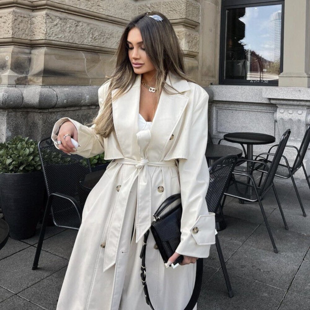 Zara Faux Leather Trench Coat